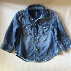 Toddler denim button down
